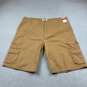 Wrangler Authentics Shorts Mens 44 Brown Premium Twill Cargo Casual ZM6BSAO NWT‎